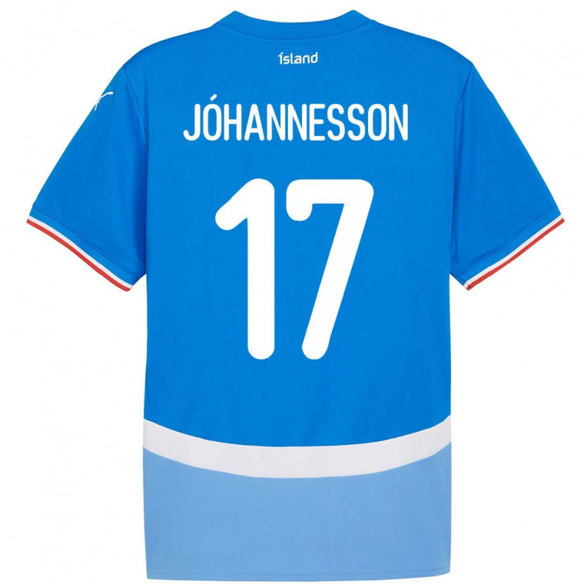 Danxen Kid Iceland Daniel Jóhannesson #17 Blue Home Jersey 24-26 T-Shirt