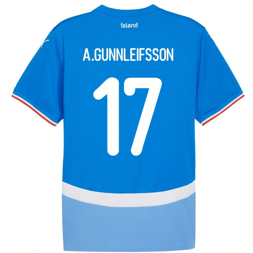 Danxen Kid Iceland Arnar Bjarki Gunnleifsson #17 Blue Home Jersey 24-26 T-Shirt