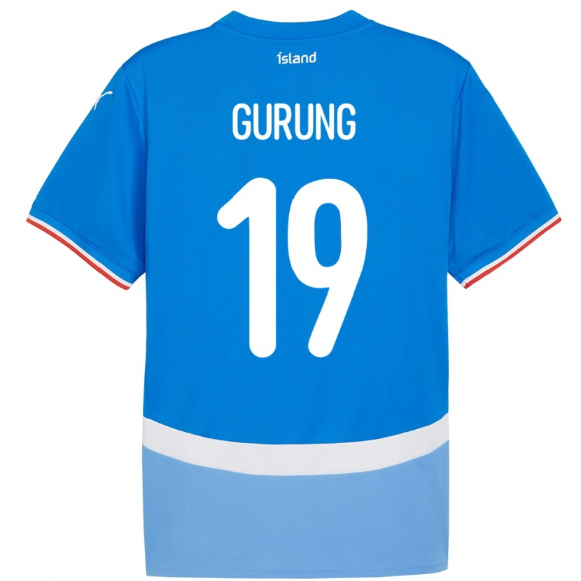 Danxen Kid Iceland Karan Gurung #19 Blue Home Jersey 24-26 T-Shirt