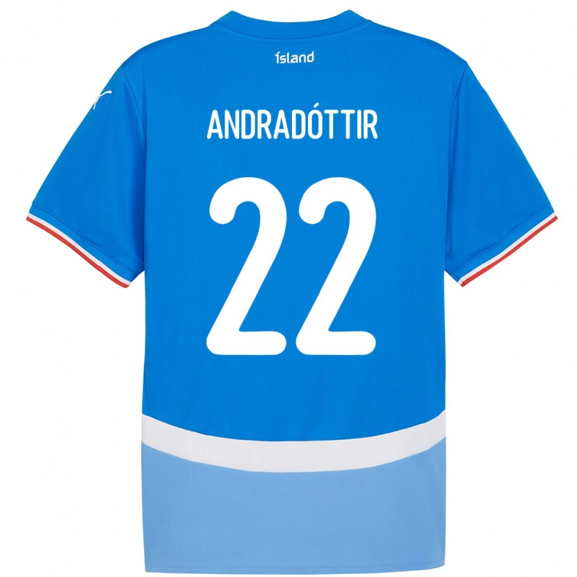 Danxen Kid Iceland Amanda Andradóttir #22 Blue Home Jersey 24-26 T-Shirt