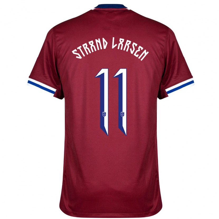 Danxen Kid Norway Jørgen Strand Larsen #11 Red Blue White Home Jersey 24-26 T-Shirt