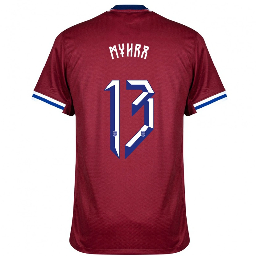 Danxen Kid Norway Viljar Myhra #13 Red Blue White Home Jersey 24-26 T-Shirt