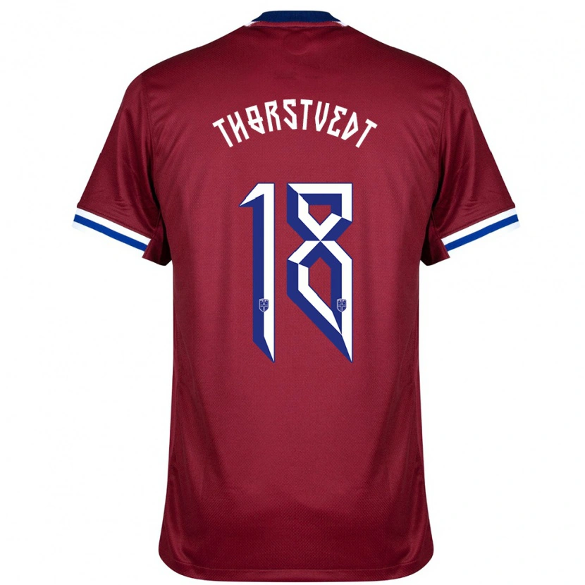 Danxen Kid Norway Kristian Thorstvedt #18 Red Blue White Home Jersey 24-26 T-Shirt