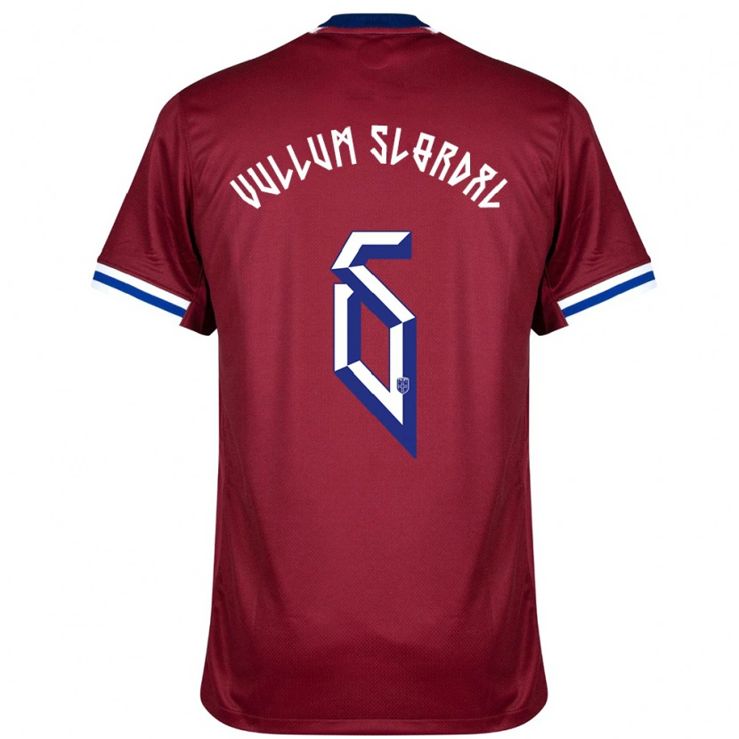 Danxen Kid Norway Elias Vullum Slørdal #6 Red Blue White Home Jersey 24-26 T-Shirt