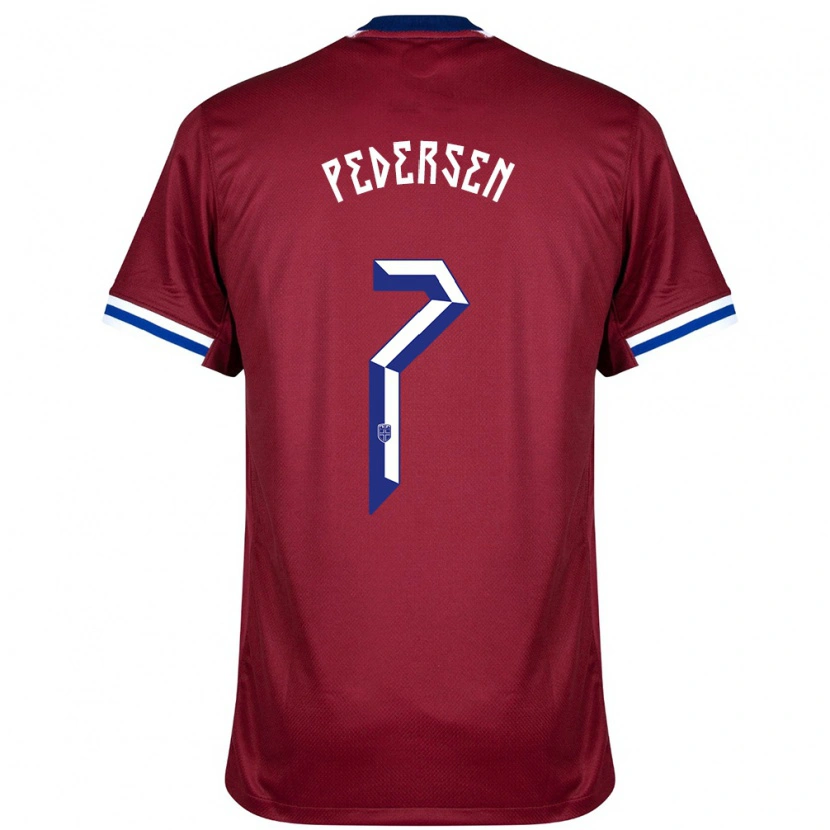 Danxen Kid Norway Mats Pedersen #7 Red Blue White Home Jersey 24-26 T-Shirt