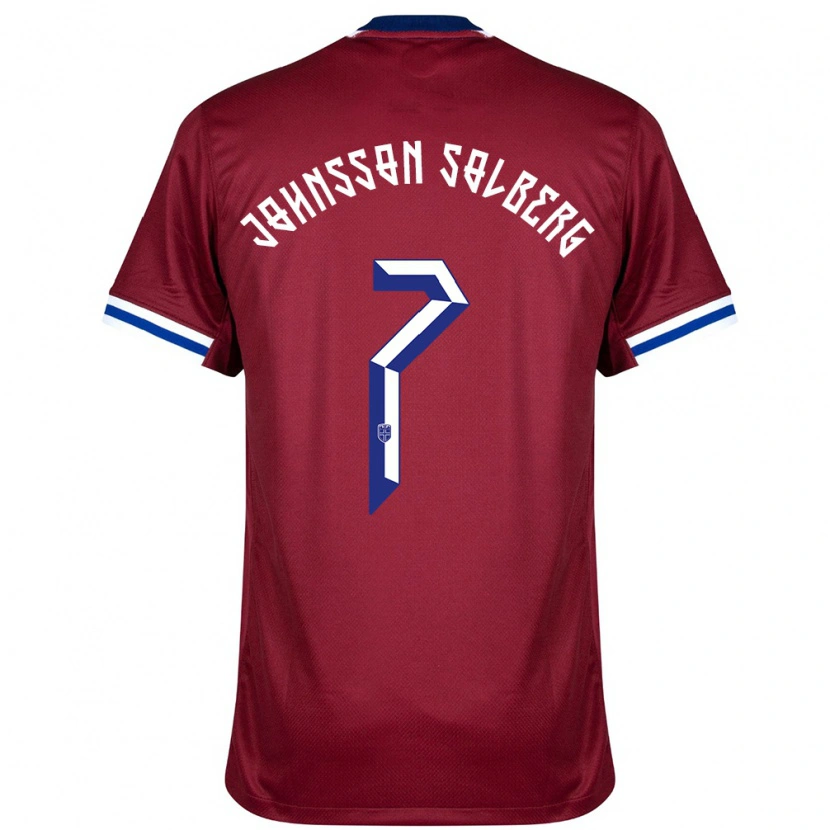 Danxen Kid Norway Elias Johnsson Solberg #7 Red Blue White Home Jersey 24-26 T-Shirt