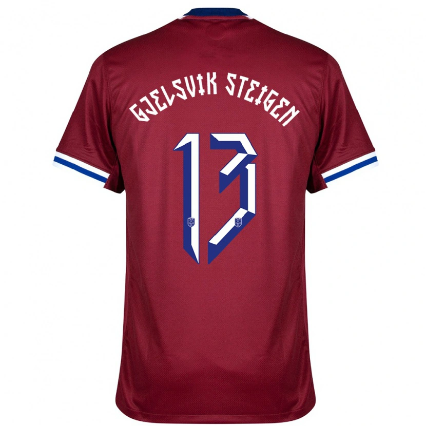 Danxen Kid Norway Rasmus Gjelsvik Steigen #13 Red Blue White Home Jersey 24-26 T-Shirt