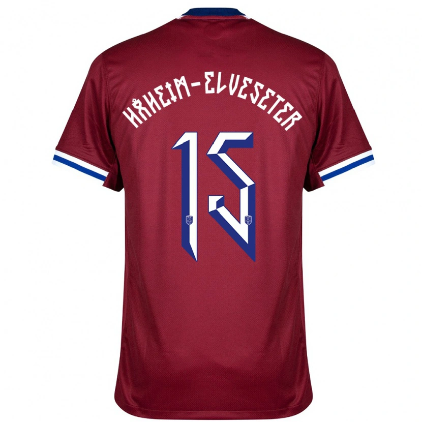 Danxen Kid Norway Martin Håheim-Elveseter #15 Red Blue White Home Jersey 24-26 T-Shirt