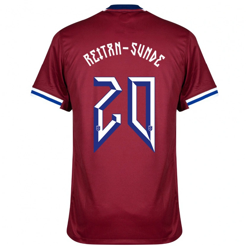 Danxen Kid Norway Jesper Reitan-Sunde #20 Red Blue White Home Jersey 24-26 T-Shirt