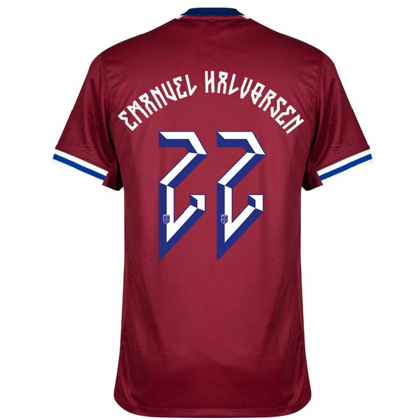 Danxen Kid Norway Victor Emanuel Halvorsen #22 Red Blue White Home Jersey 24-26 T-Shirt