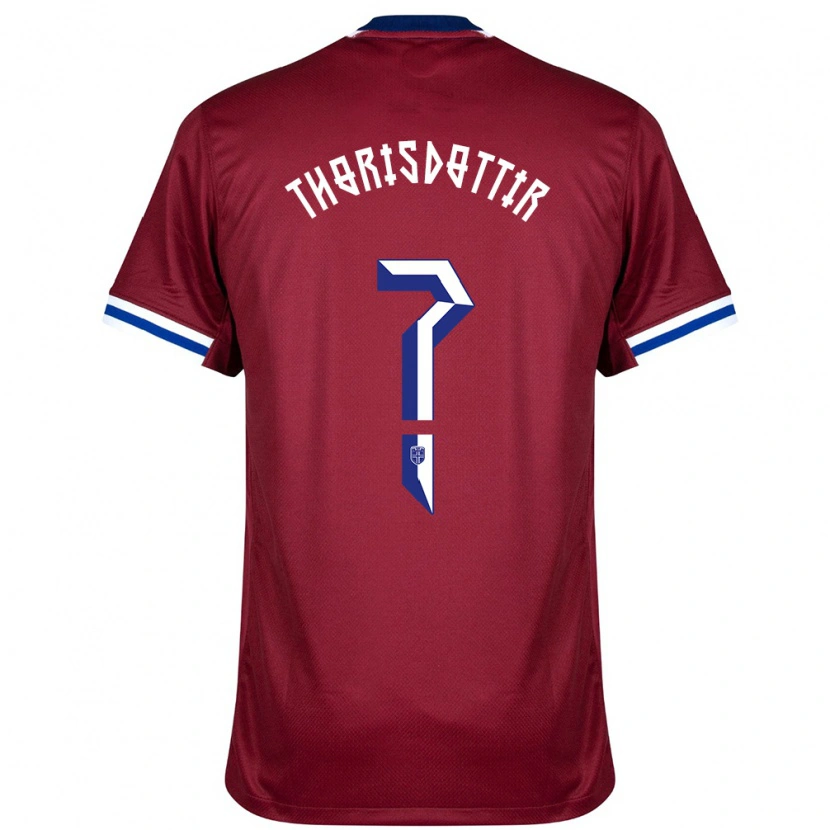 Danxen Kid Norway Maria Thorisdottir #0 Red Blue White Home Jersey 24-26 T-Shirt