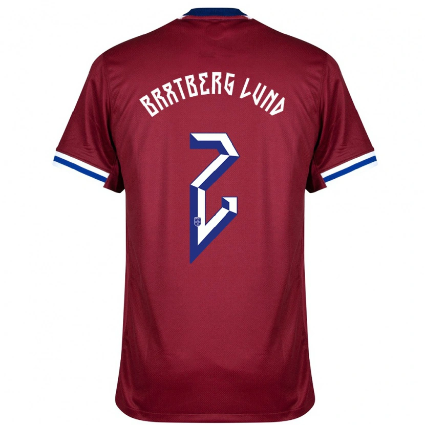 Danxen Kid Norway Marit Bratberg Lund #2 Red Blue White Home Jersey 24-26 T-Shirt