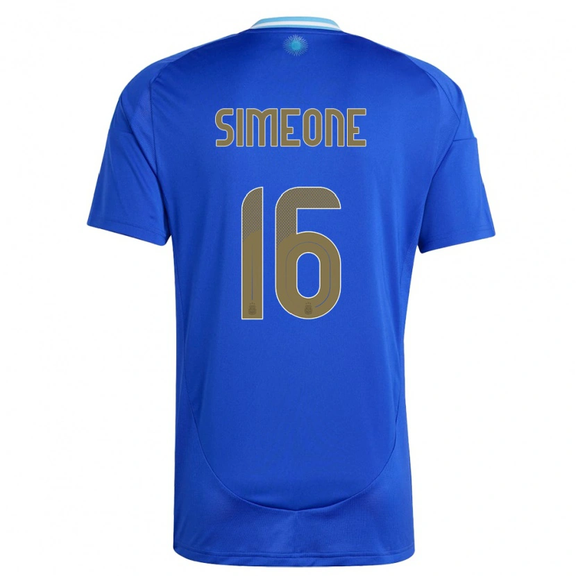 Danxen Kid Argentina Giuliano Simeone #16 Blue Away Jersey 24-26 T-Shirt