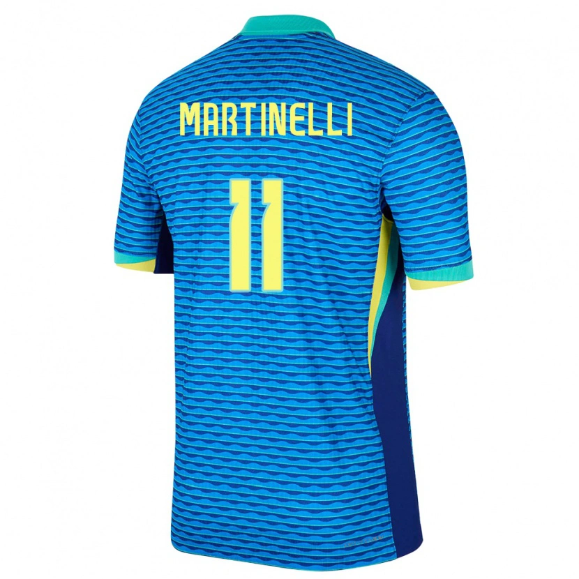 Danxen Kid Brazil Gabriel Martinelli #11 Blue Away Jersey 24-26 T-Shirt