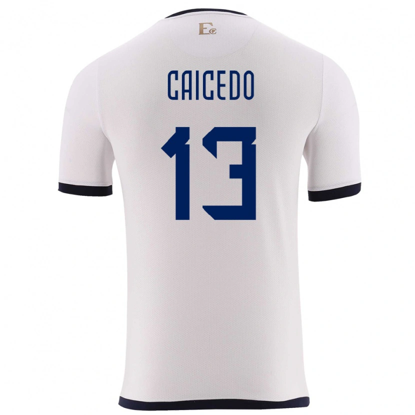 Danxen Kid Ecuador Renato Caicedo #13 White Away Jersey 24-26 T-Shirt