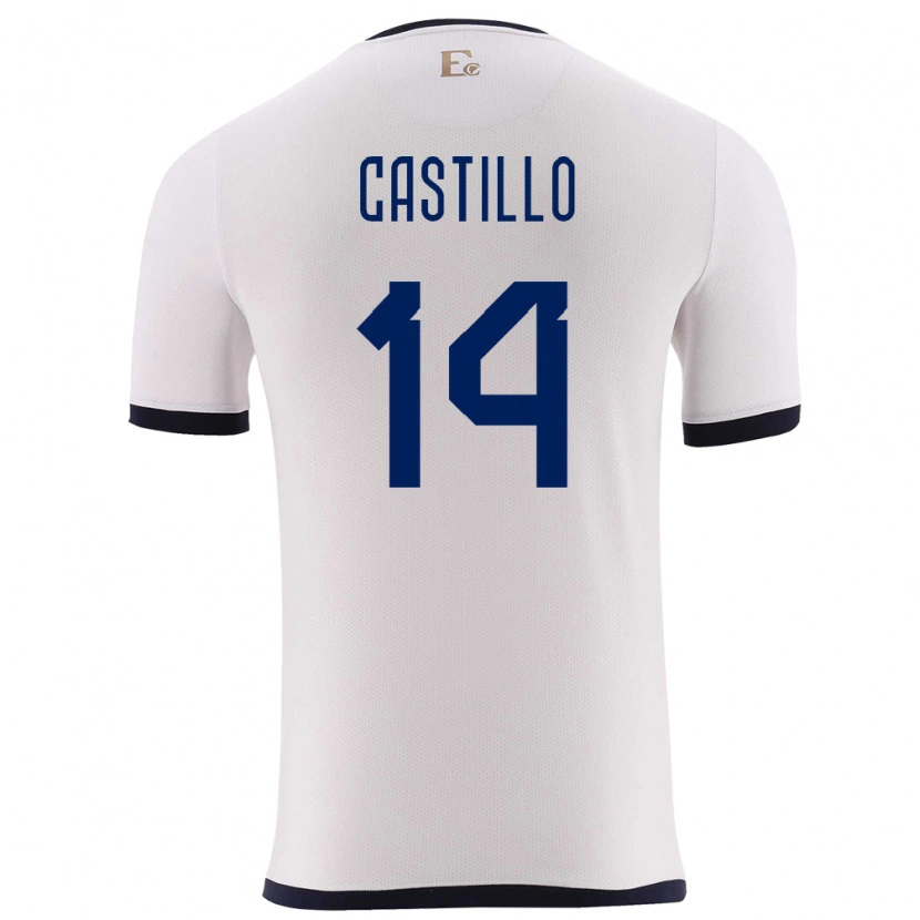 Danxen Kid Ecuador Darío Castillo #14 White Away Jersey 24-26 T-Shirt