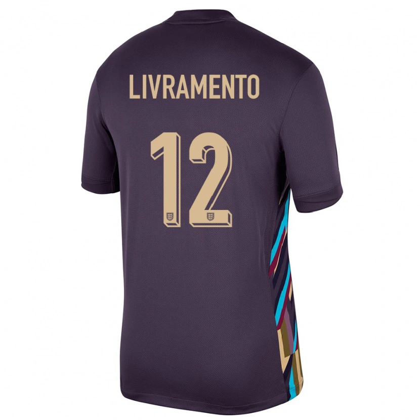 Danxen Kid England Tino Livramento #12 Dark Raisin Away Jersey 24-26 T-Shirt