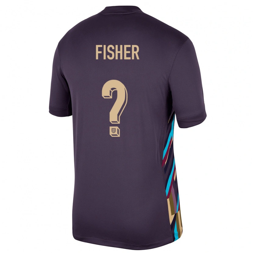 Danxen Kid England Kellen Fisher #0 Dark Raisin Away Jersey 24-26 T-Shirt