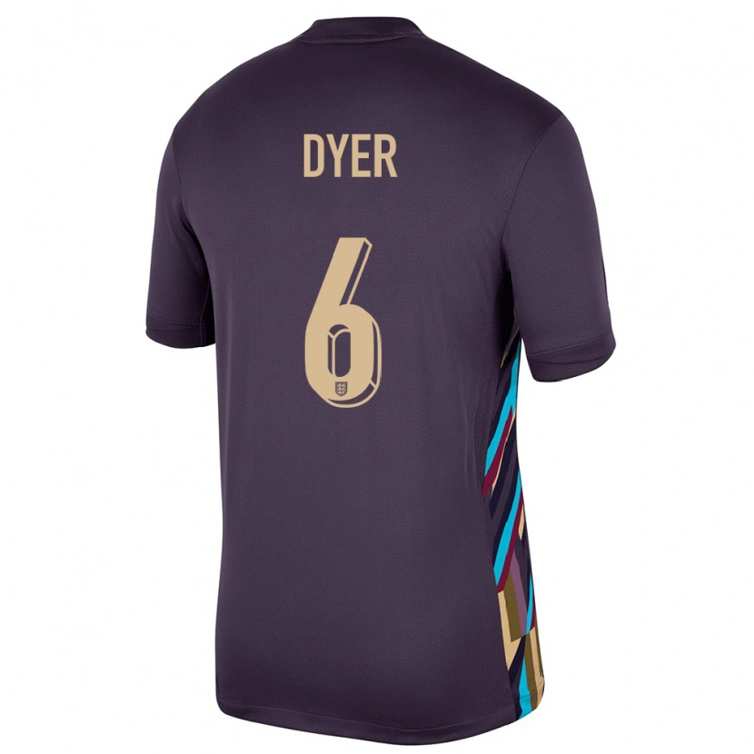 Danxen Kid England Kiano Dyer #6 Dark Raisin Away Jersey 24-26 T-Shirt