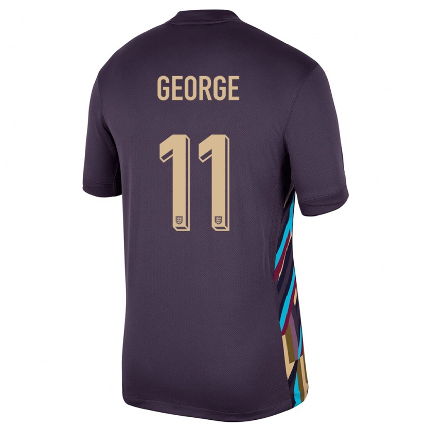 Danxen Kid England Tyrique George #11 Dark Raisin Away Jersey 24-26 T-Shirt