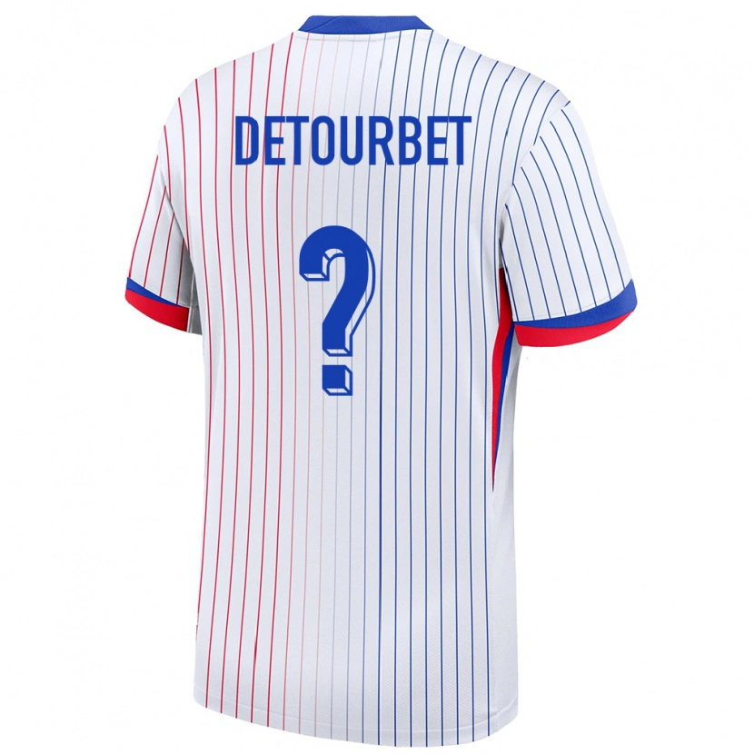 Danxen Kid France Mathys Detourbet #0 White Away Jersey 24-26 T-Shirt