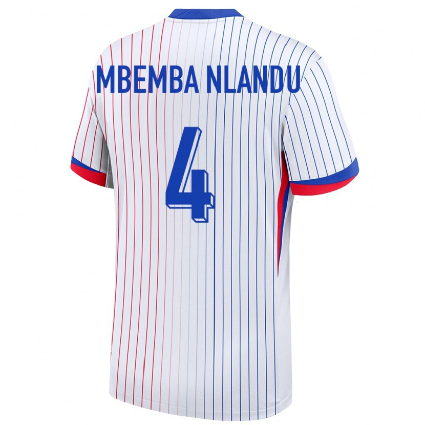 Danxen Kid France Emmanuel Mbemba Nlandu #4 White Away Jersey 24-26 T-Shirt