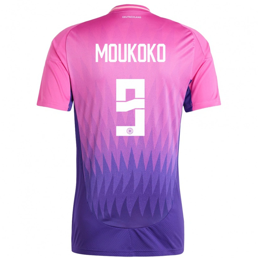 Danxen Kid Germany Youssoufa Moukoko #9 Pink Purple Away Jersey 24-26 T-Shirt