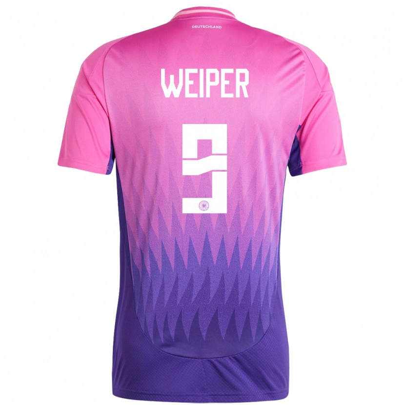 Danxen Kid Germany Nelson Weiper #9 Pink Purple Away Jersey 24-26 T-Shirt