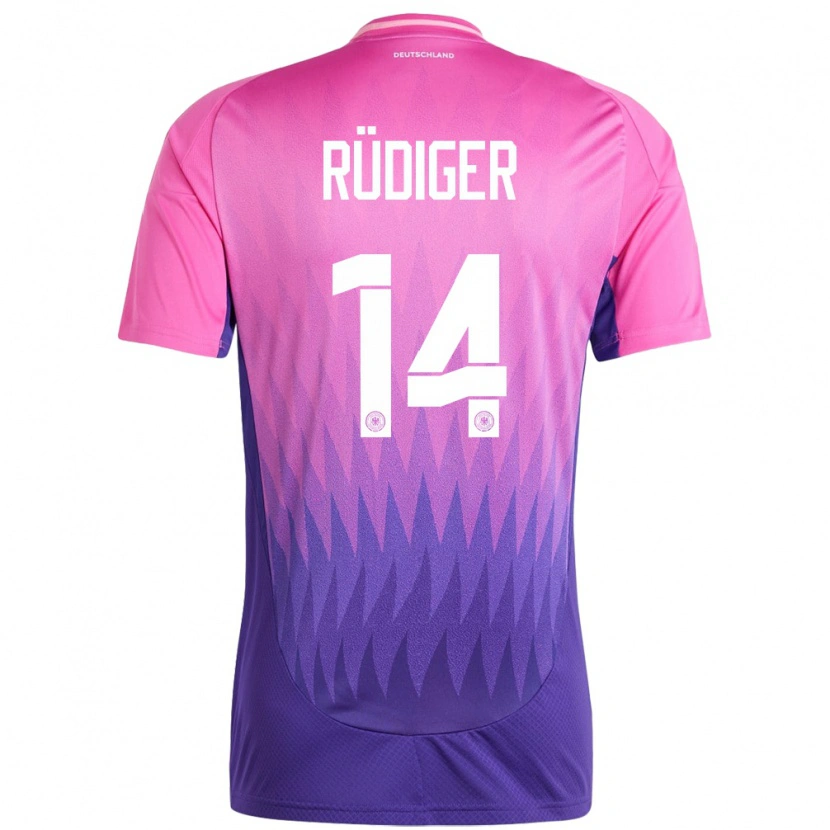 Danxen Kid Germany Fin-Luca Rüdiger #14 Pink Purple Away Jersey 24-26 T-Shirt