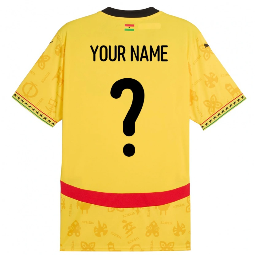 Danxen Kid Ghana Your Name #0 Yellow Away Jersey 24-26 T-Shirt