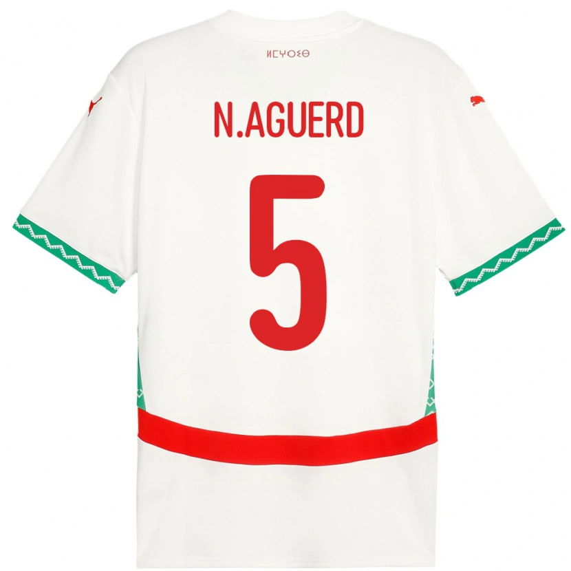 Danxen Kid Morocco Nayef Aguerd #5 White Away Jersey 24-26 T-Shirt