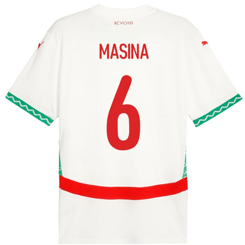 Danxen Kid Morocco Adam Masina #6 White Away Jersey 24-26 T-Shirt