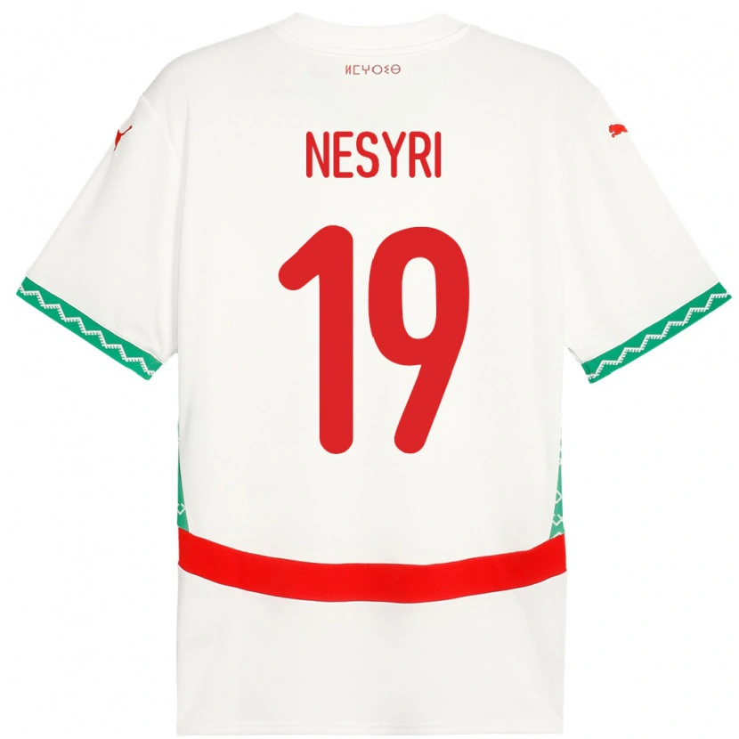 Danxen Kid Morocco Youssef En-Nesyri #19 White Away Jersey 24-26 T-Shirt