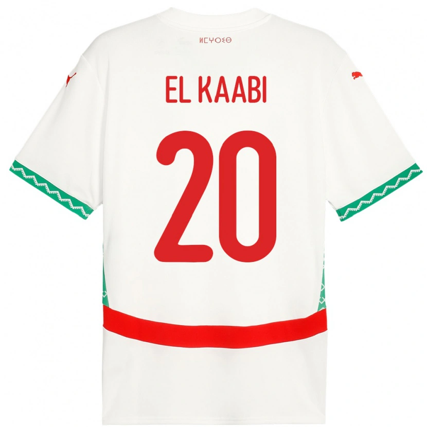 Danxen Kid Morocco Ayoub El Kaabi #20 White Away Jersey 24-26 T-Shirt