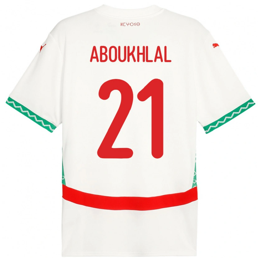 Danxen Kid Morocco Zakaria Aboukhlal #21 White Away Jersey 24-26 T-Shirt