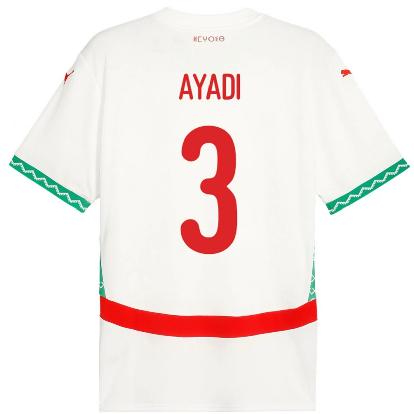 Danxen Kid Morocco Akram Ayadi #3 White Away Jersey 24-26 T-Shirt