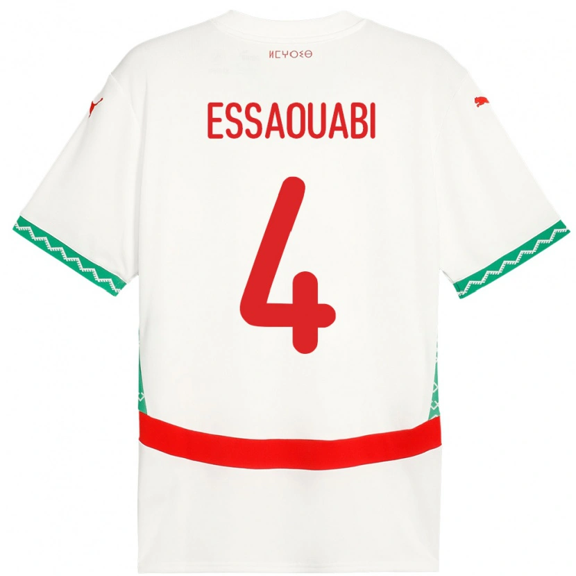 Danxen Kid Morocco Hatim Essaouabi #4 White Away Jersey 24-26 T-Shirt