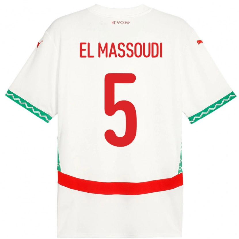 Danxen Kid Morocco Nassim El Massoudi #5 White Away Jersey 24-26 T-Shirt