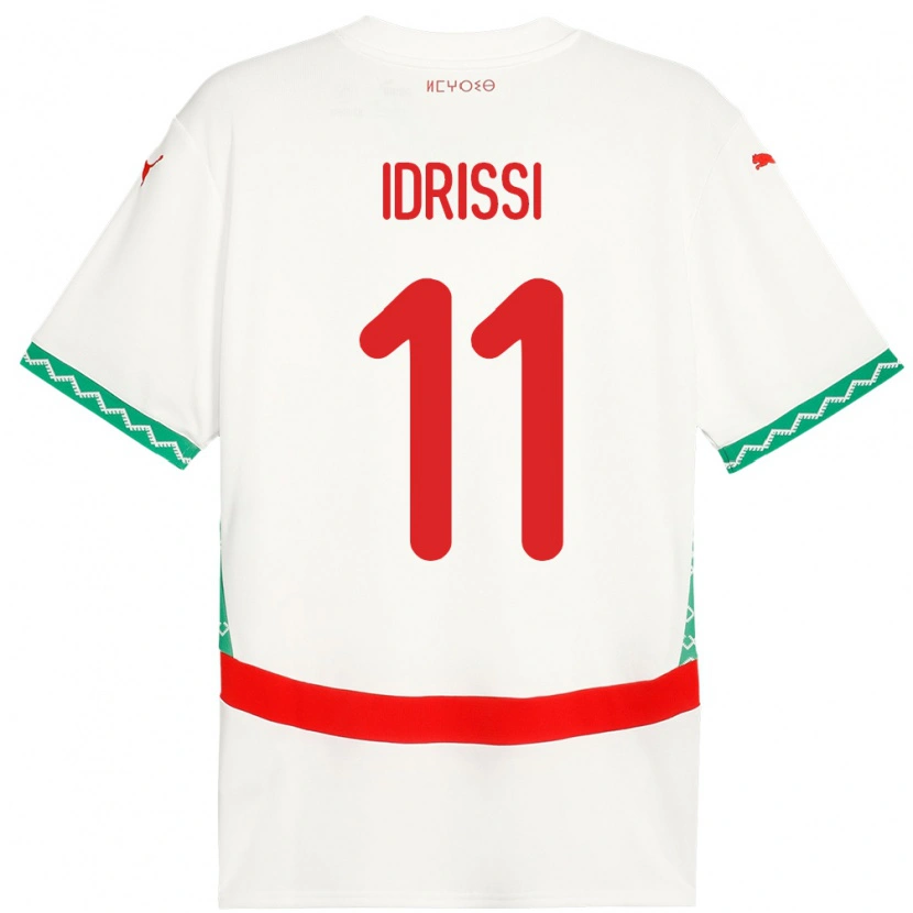 Danxen Kid Morocco Yahya Idrissi #11 White Away Jersey 24-26 T-Shirt