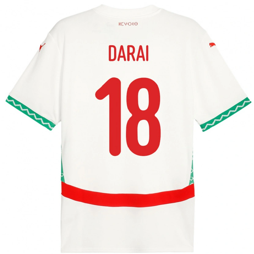 Danxen Kid Morocco Hamza Darai #18 White Away Jersey 24-26 T-Shirt