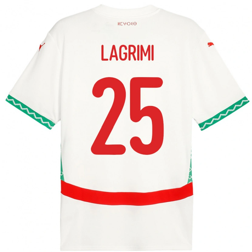 Danxen Kid Morocco Ilyass Lagrimi #25 White Away Jersey 24-26 T-Shirt