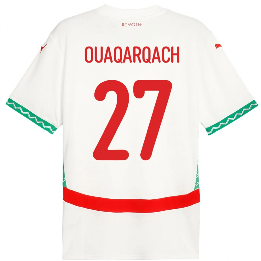 Danxen Kid Morocco Abdelkader Ouaqarqach #27 White Away Jersey 24-26 T-Shirt