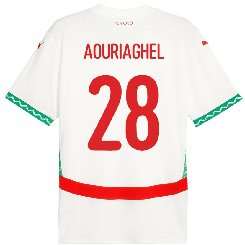 Danxen Kid Morocco Yassin Aouriaghel #28 White Away Jersey 24-26 T-Shirt