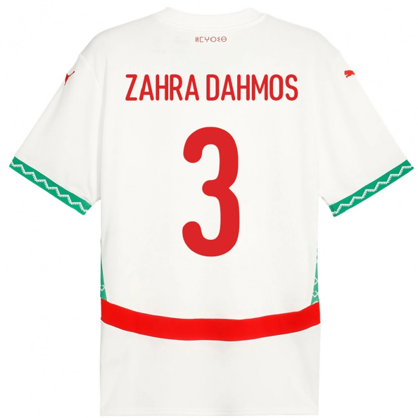 Danxen Kid Morocco Fatima Zahra Dahmos #3 White Away Jersey 24-26 T-Shirt