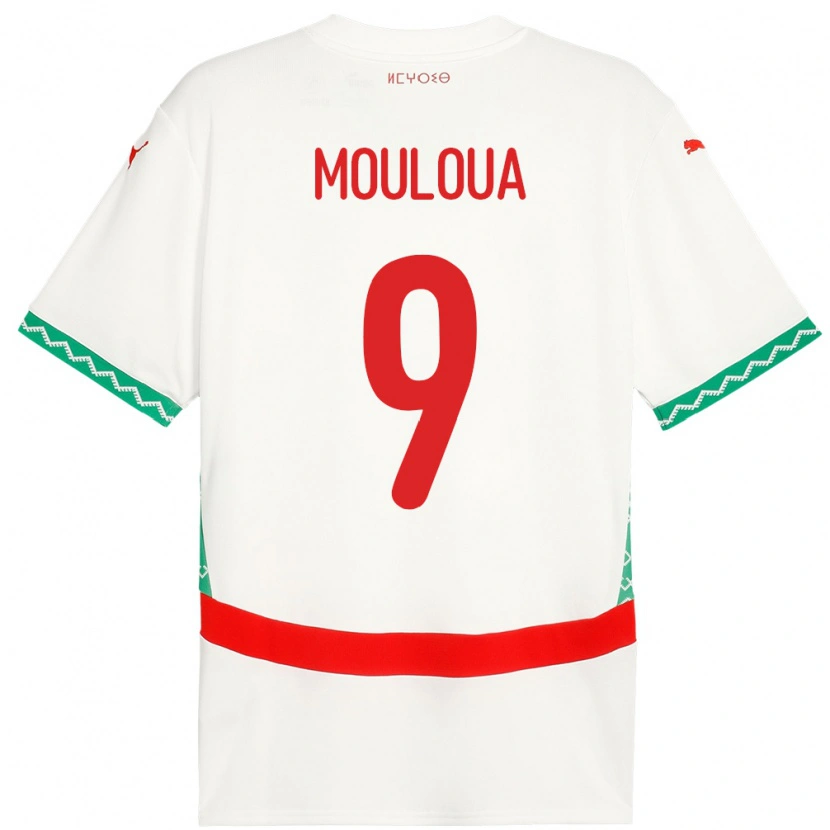 Danxen Kid Morocco Ayoub Mouloua #9 White Away Jersey 24-26 T-Shirt