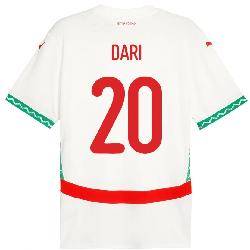 Danxen Kid Morocco Achraf Dari #20 White Away Jersey 24-26 T-Shirt