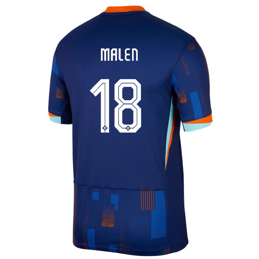 Danxen Kid Netherlands Donyell Malen #18 Blue Away Jersey 24-26 T-Shirt