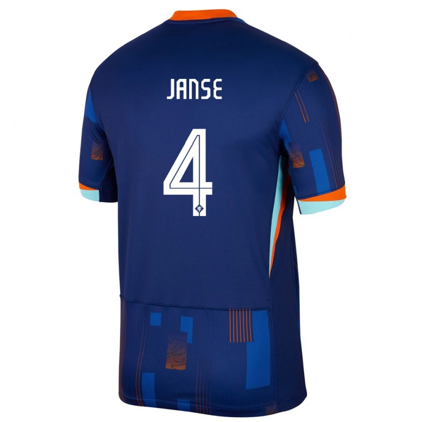 Danxen Kid Netherlands Dies Janse #4 Blue Away Jersey 24-26 T-Shirt