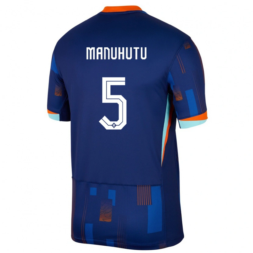 Danxen Kid Netherlands Rivas Manuhutu #5 Blue Away Jersey 24-26 T-Shirt