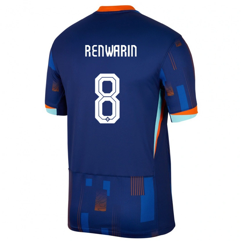 Danxen Kid Netherlands Givaro Renwarin #8 Blue Away Jersey 24-26 T-Shirt